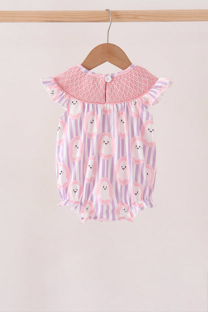Purple Ghost Smocked Ruffle Bubble