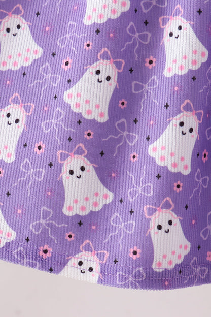 Purple Spooky cute Smocked Bloomer Set