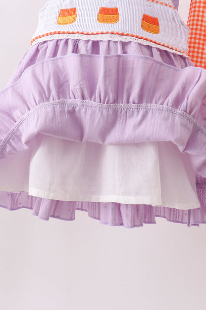 Purple Candy Smocked Ruffle Shorts Set