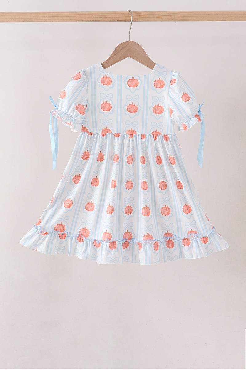 Blue Pumpkin Embroidery Ruffle Dress