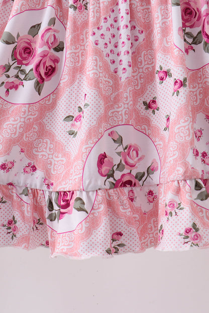 Pink Floral Bamboo Pants Set