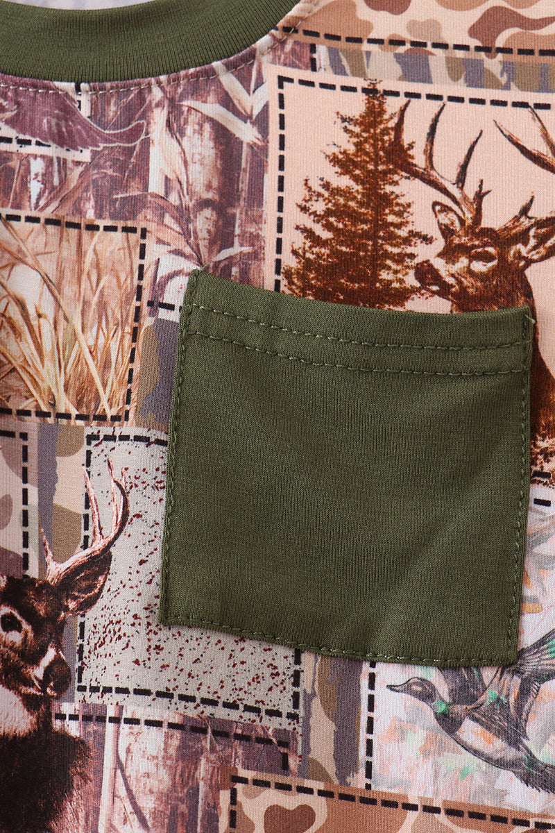 Forest Hunting Bamboo Pocket Pajama set