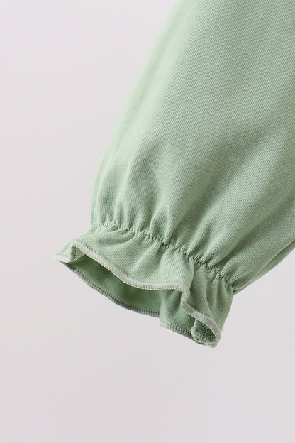 Sage Bow Ruffle Jumpsuit Set
