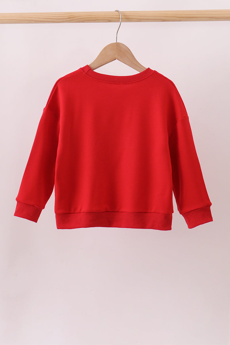 Red Mississippi Ole Miss Embroidery top