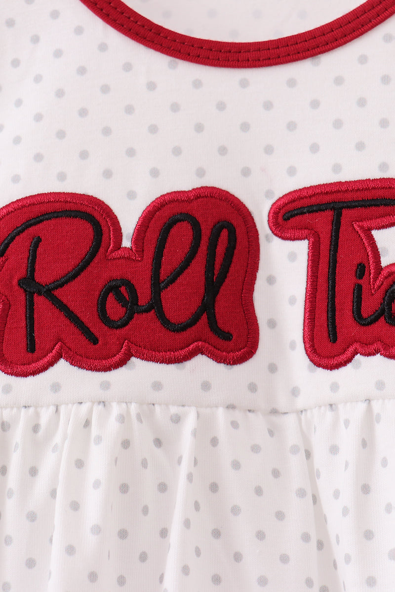 Red Alabama Roll Tide Embroidery Bubble
