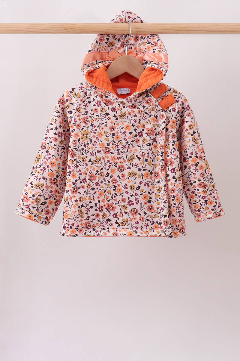 Floral Fleece Hoodie Jacket