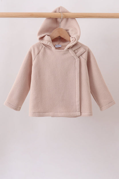 Khaki Fleece Bow Coat