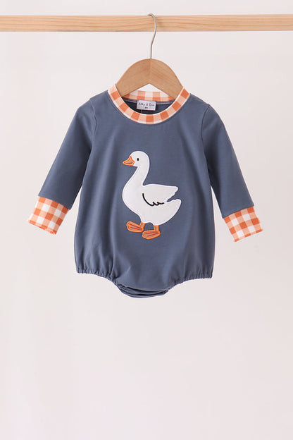 Navy goose applique bubble