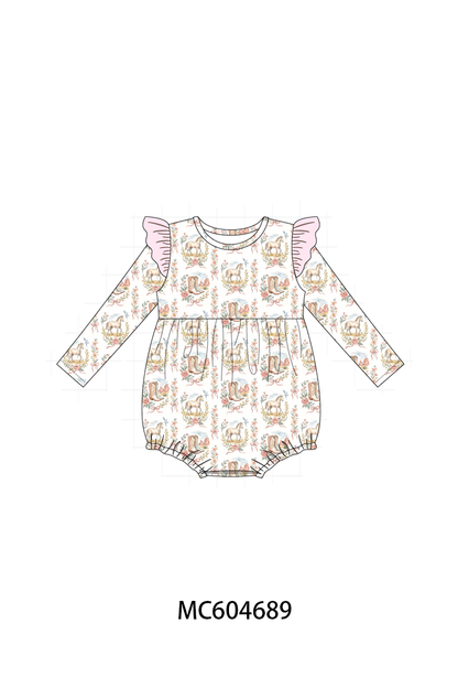 Pink horse ruffle bubble
