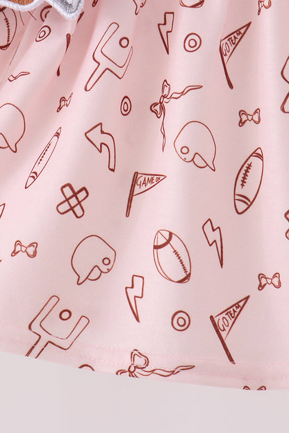 Brown touchdown football embroidery bloomer set