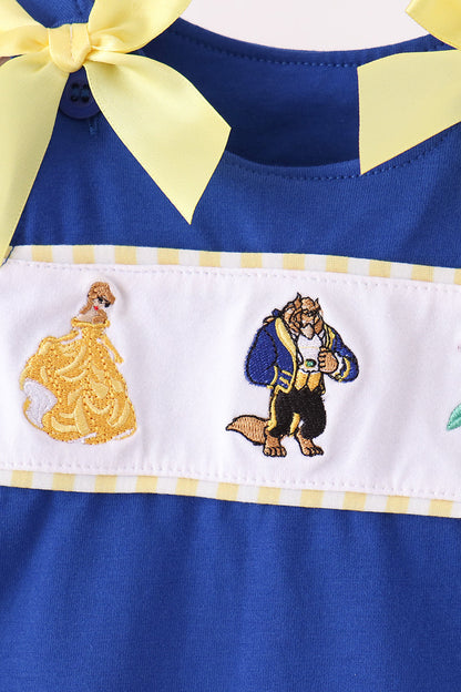 Royal Blue Character Embroidery Bloomer Set