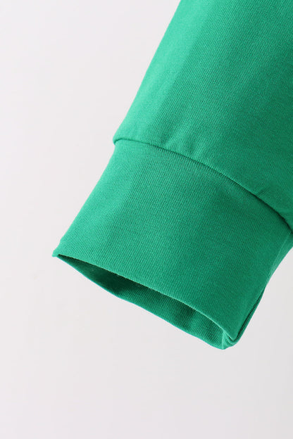 Green Reindeer French Knot Top