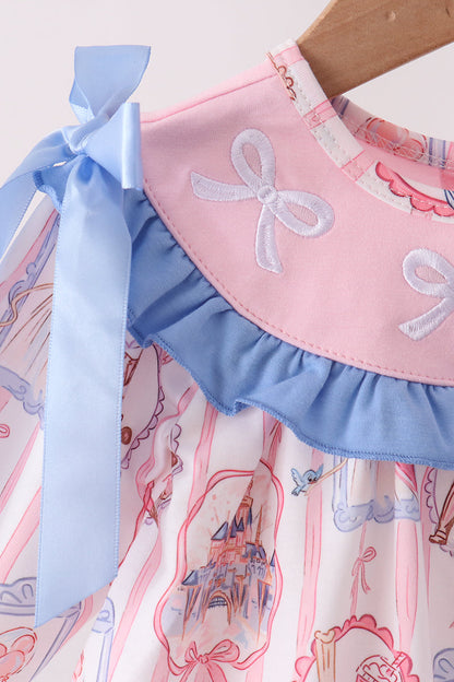 Pink Character Bow Embroidery Bloomer Set