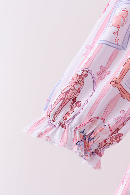 Pink Character Ruffle Bamboo Dress