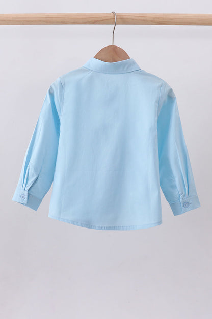 Blue button down shirt