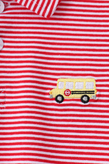Red School bus Polo Set