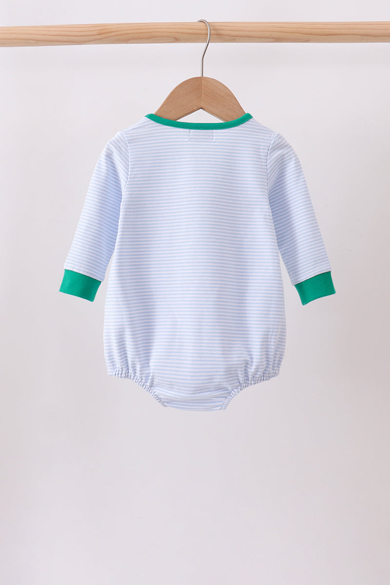 Green duck embroidery stripe bubble