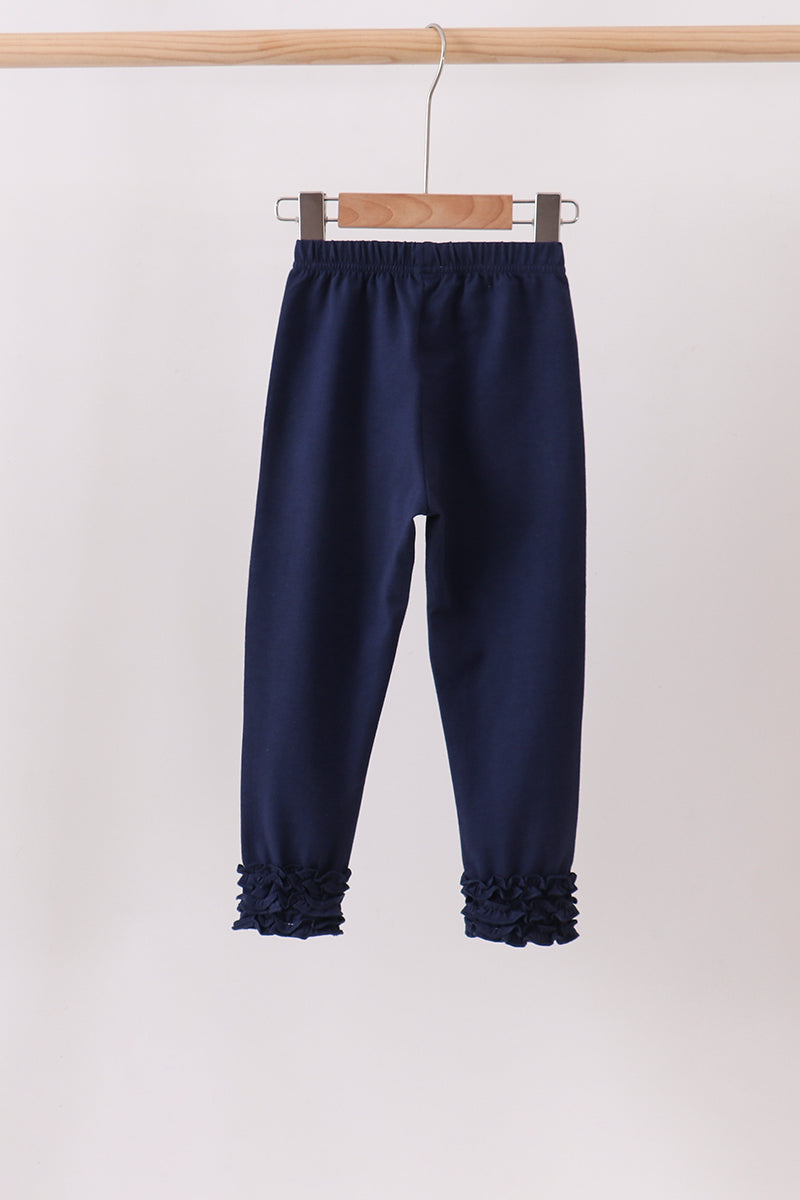 Navy icing ruffle pants
