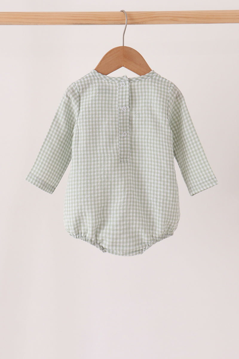 Beige turkey embroidery gingham bubble