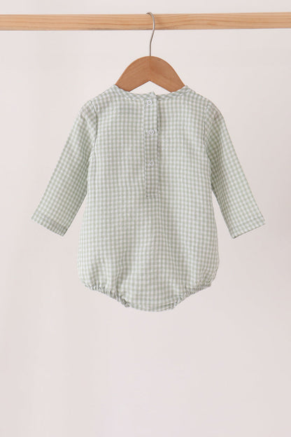 Beige turkey embroidery gingham bubble