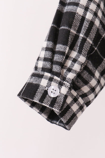 Black&white plaid button down shirt
