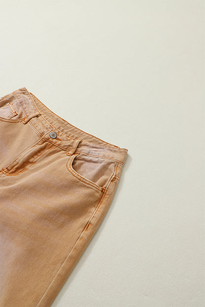 Black Distressed Hollow-out High Waist Cropped Flare Jeans