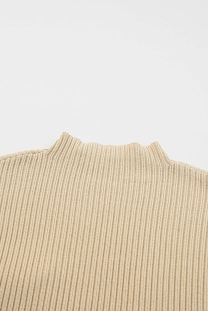 Blackish Green Patch Pocket Ribbed Knit Short Sleeve Sweater Dress