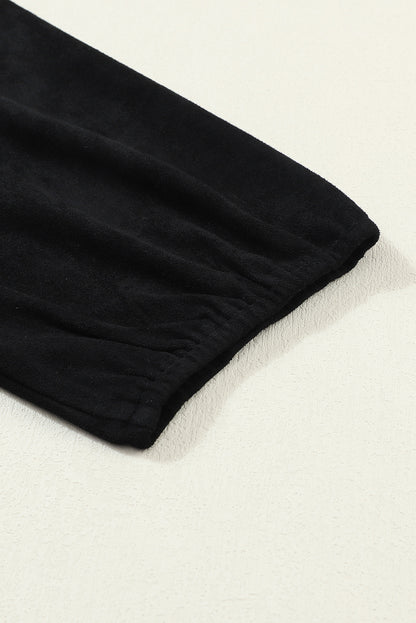 Brown Suede Square Neck Puff Sleeve Dress